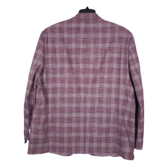 Michael Kors Men's Classic-Fit Stretch Sport Coat Burgundy Blue Plaid 40R NWT - Picture 3 of 7